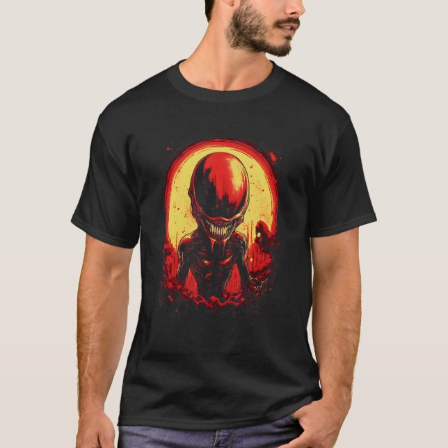 Alien Creature Extraterrestrial by Haunted Horror  T-Shirt (Front)