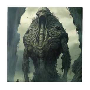 Alien Creature Sci-fi Horror Art Ceramic Tile