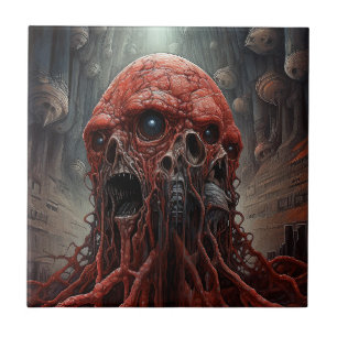 Alien Creature Sci-fi Horror Art Ceramic Tile