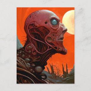 Alien Creature Sci-fi Horror Art Postcard