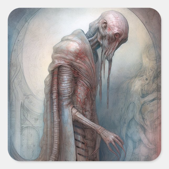 Alien Creature Science Fiction Square Sticker (Front)