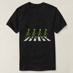 Alien Crossing Funny Parody Design T-Shirt
