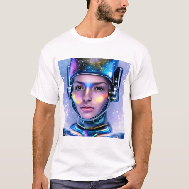 Alien Cyborg Space Woman  T-Shirt (Front)