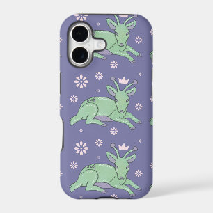 Alien Deer Folk Art Whimsical Green Fawn