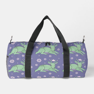 Alien Deer Folk Art   Whimsical Green Fawn Duffle Bag