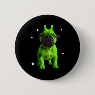 Alien Dog Meme Retro Silly Dog Vintage Space Pibbl 6 Cm Round Badge