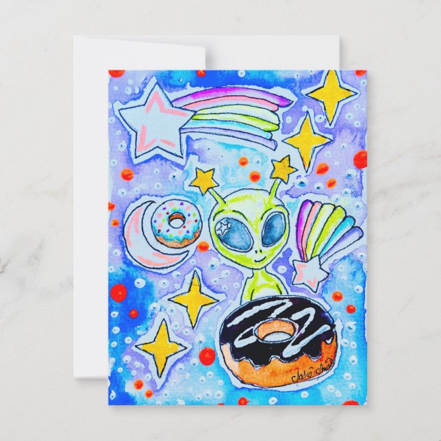 Alien doughnut card (Front)