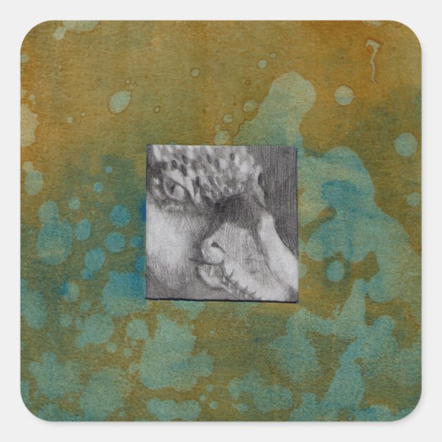 Alien Dragon Square Sticker (Front)