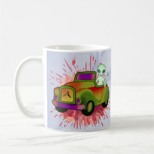 Alien Driving Car Coffee Mug