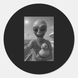 Alien Duck Cruise Holiday – Funny Alien Duck Classic Round Sticker