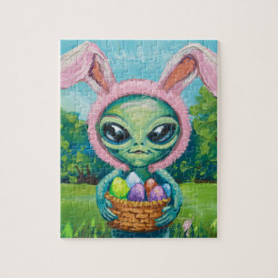 Alien Easter Bunny Jigsaw Puzzle