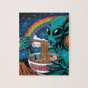 Alien Eating Noodles Jigsaw Puzzle
