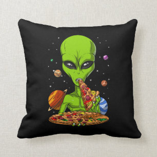 Alien Eating Space Pizza Cushion