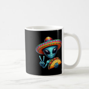 Alien Eating Taco Cinco De Mayo Sombrero Mexican F Coffee Mug