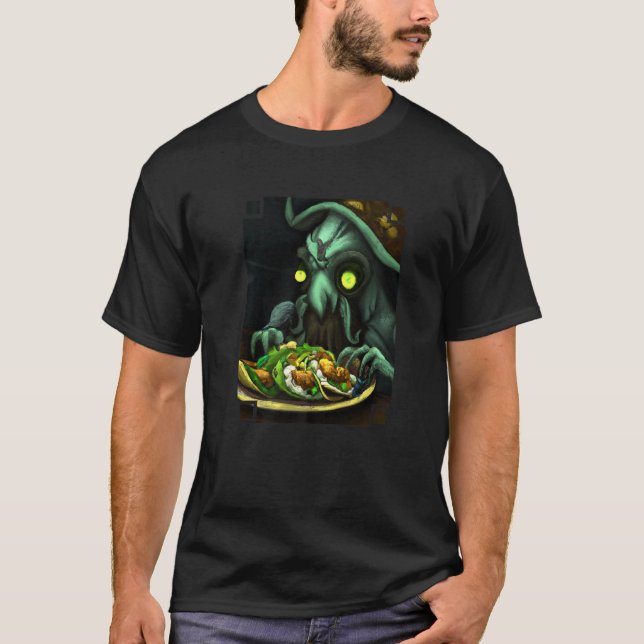 Alien Eating Tacos Extraterrestrial Taco T-Shirt (Front)