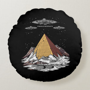 Alien Egyptian Pyramids Antarctica Conspiracy Round Cushion