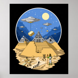 Alien Egyptian Pyramids Poster