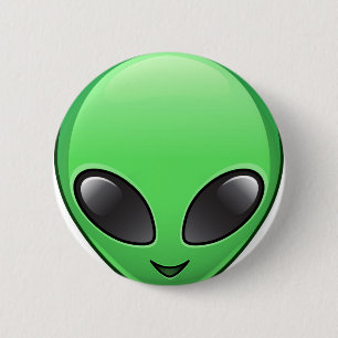 alien emoji 6 cm round badge