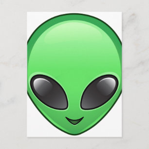 alien emoji postcard
