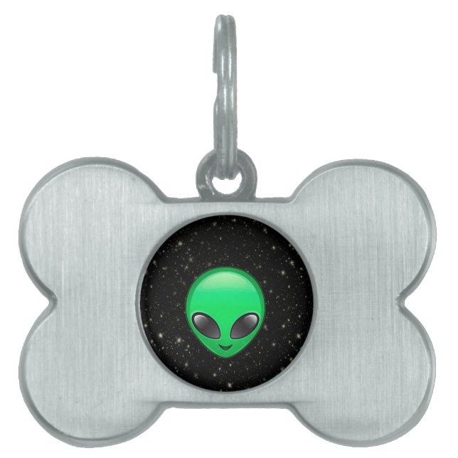 alien emojis pet name tag (Front)