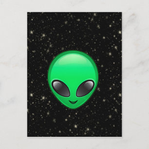 alien emojis postcard