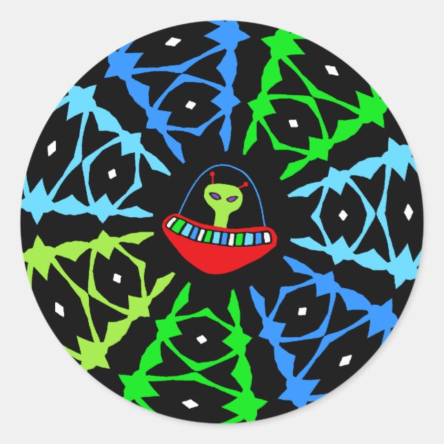 aLiEn encounter! Classic Round Sticker (Front)