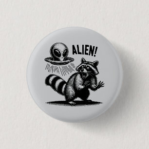 Alien Encounter, Scared Racoon 3 Cm Round Badge