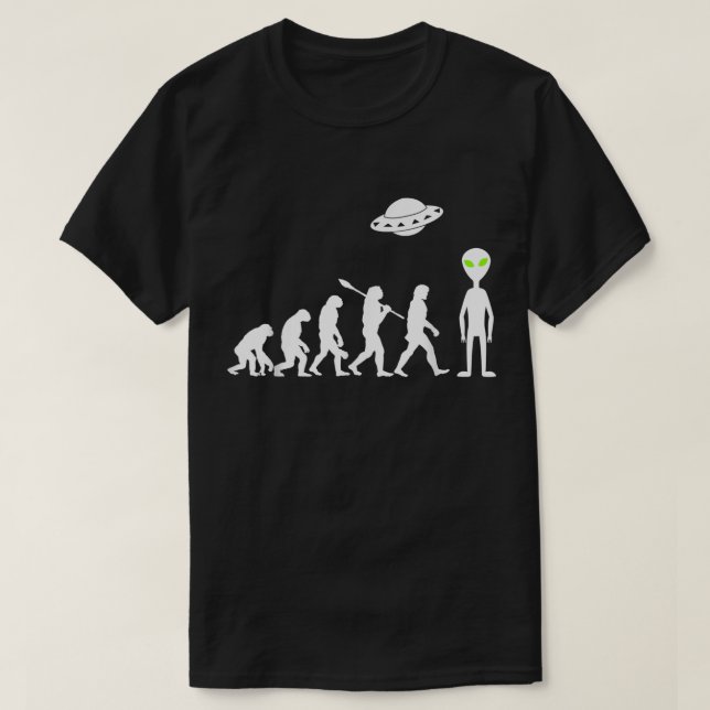 Alien Evolution Funny UFO Design T-Shirt (Design Front)