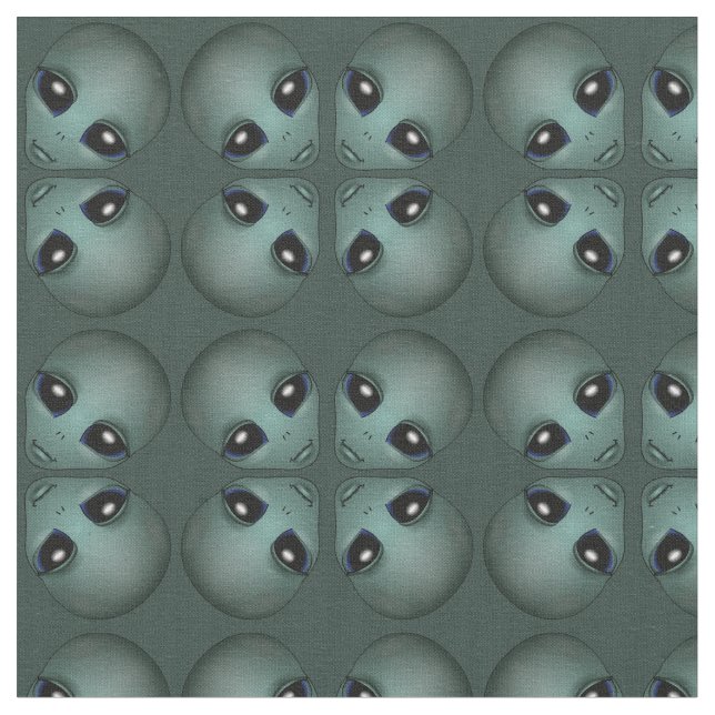 Alien Fabric Cute Alein Fabric Custom E.T. Fabric (Close Up)