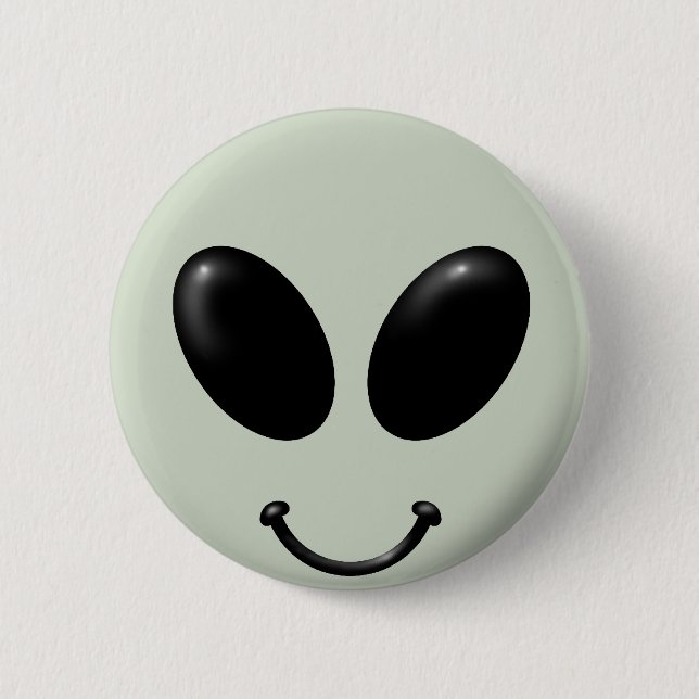 Alien Face 6 Cm Round Badge (Front)