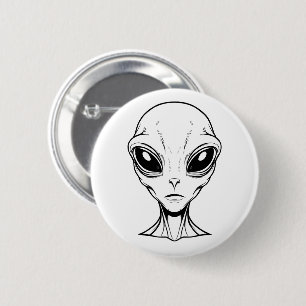 Alien Face 6 Cm Round Badge