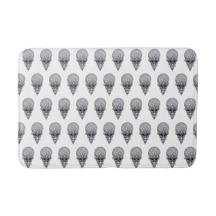Alien Face , African Skull Facial Reconstruction Bath Mat