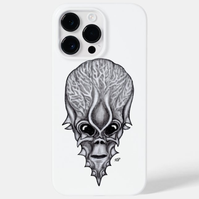 Alien Face , African Skull Facial Reconstruction Case-Mate iPhone Case (Back)