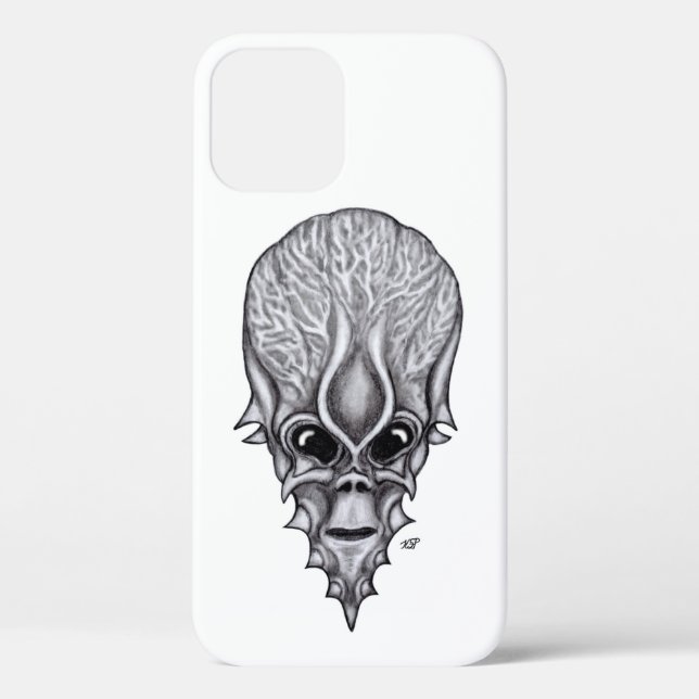 Alien Face , African Skull Facial Reconstruction Case-Mate iPhone Case (Back)