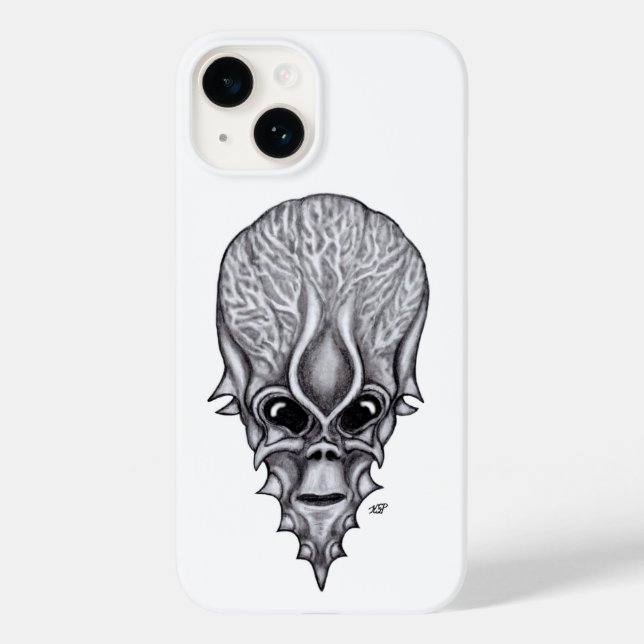 Alien Face , African Skull Facial Reconstruction Case-Mate iPhone Case (Back)