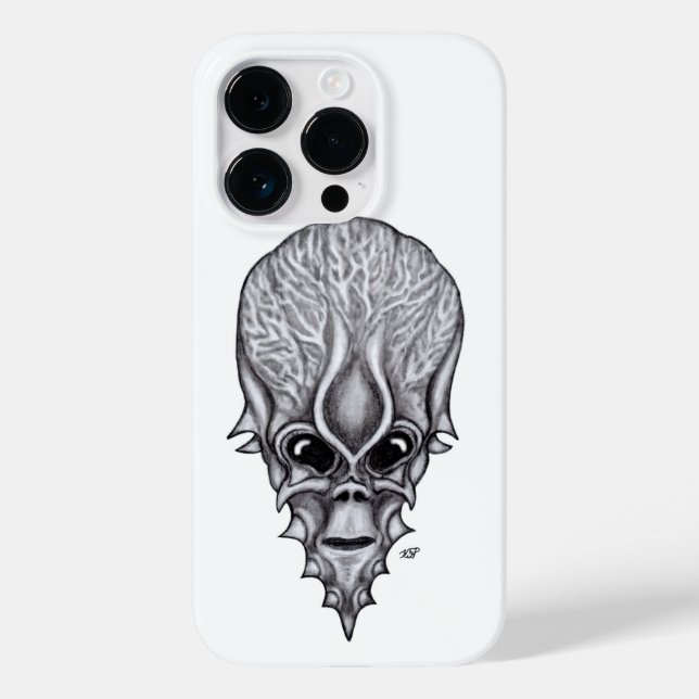 Alien Face , African Skull Facial Reconstruction Case-Mate iPhone Case (Back)
