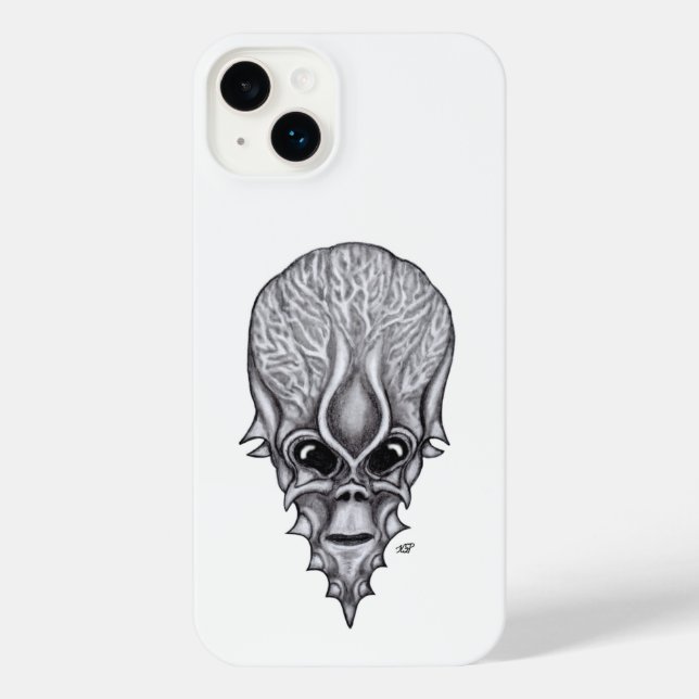 Alien Face , African Skull Facial Reconstruction iPhone Case (Back)