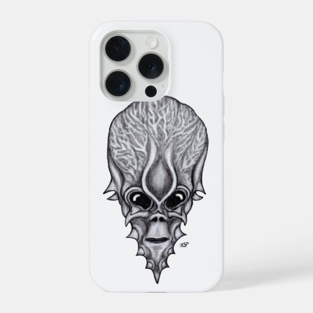 Alien Face , African Skull Facial Reconstruction iPhone Case (Back)