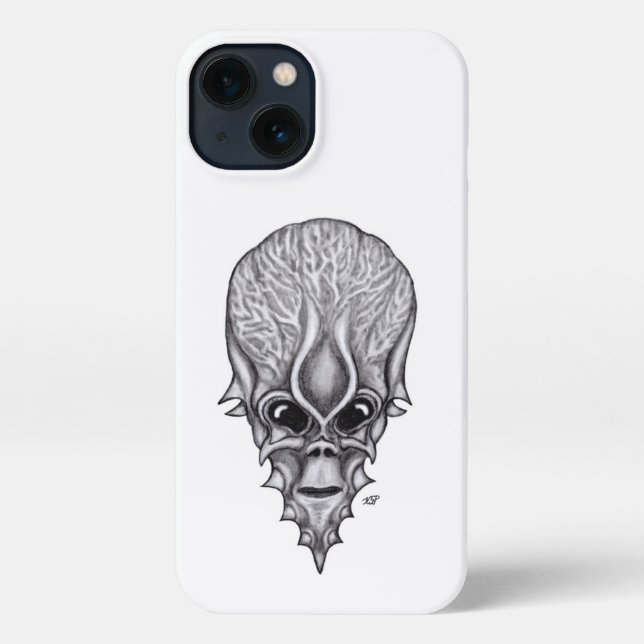 Alien Face , African Skull Facial Reconstruction iPhone Case (Back)