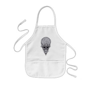 Alien Face , African Skull Facial Reconstruction Kids Apron