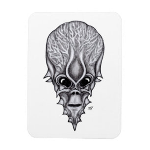 Alien Face , African Skull Facial Reconstruction Magnet