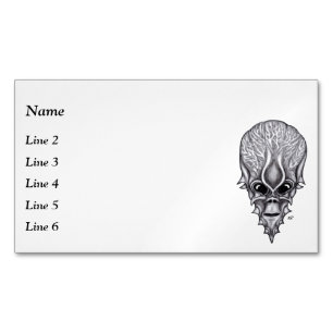 Alien Face , African Skull Facial Reconstruction Magnetic Business Card