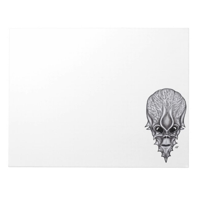 Alien Face , African Skull Facial Reconstruction Notepad (Front)