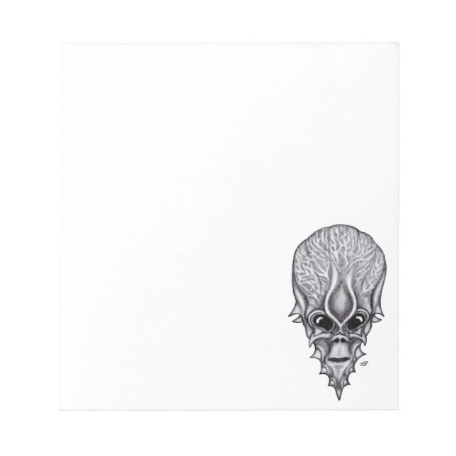 Alien Face , African Skull Facial Reconstruction Notepad (Front)