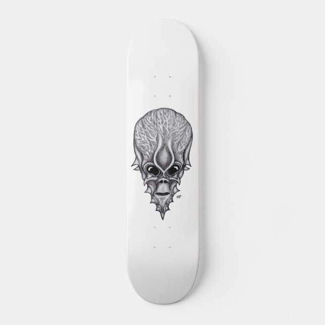Alien Face , African Skull Facial Reconstruction Skateboard (Front)