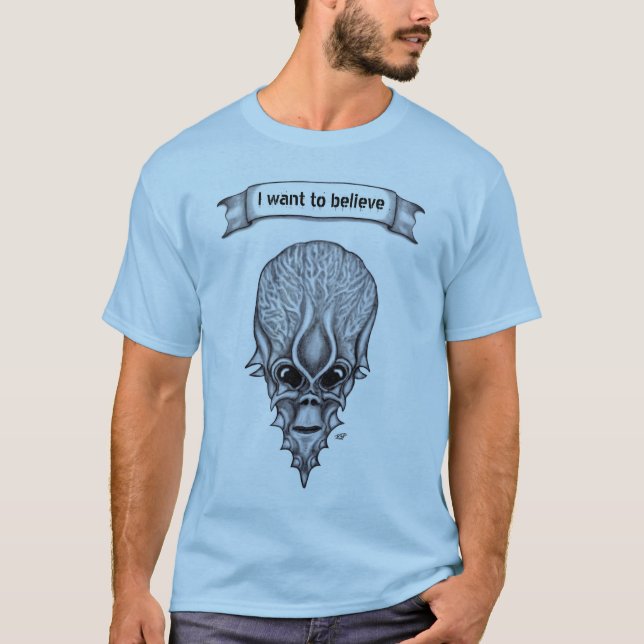 Alien Face , African Skull Facial Reconstruction T-Shirt (Front)