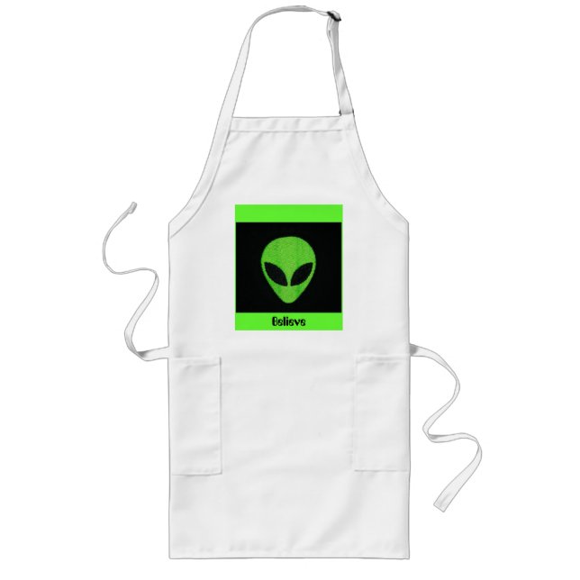 alien face, Believe -Apron Long Apron (Front)