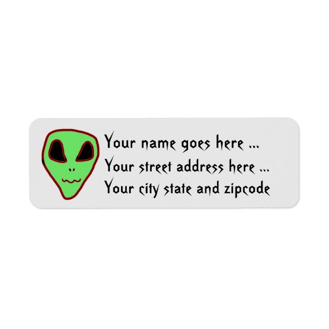 Alien face Return Address Labels (Front)