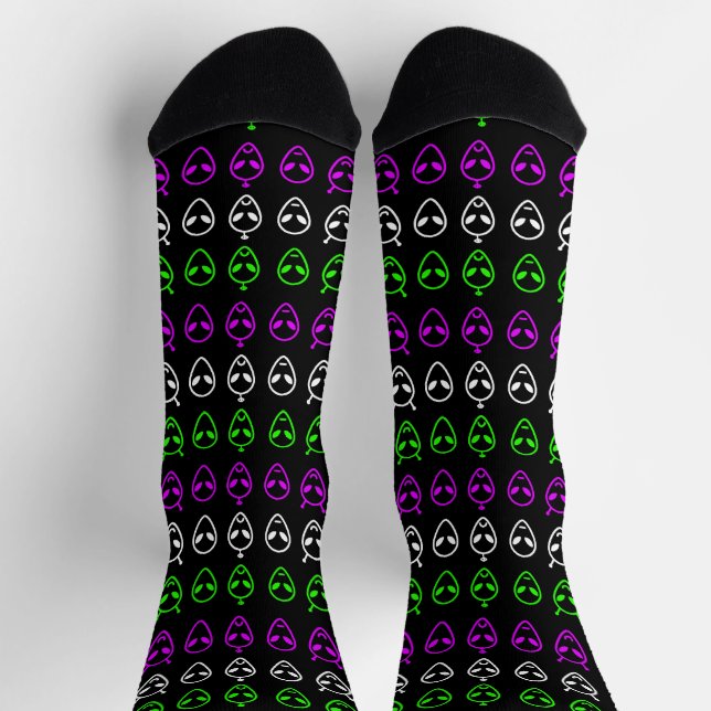 Alien Faces Trio Socks (Top)