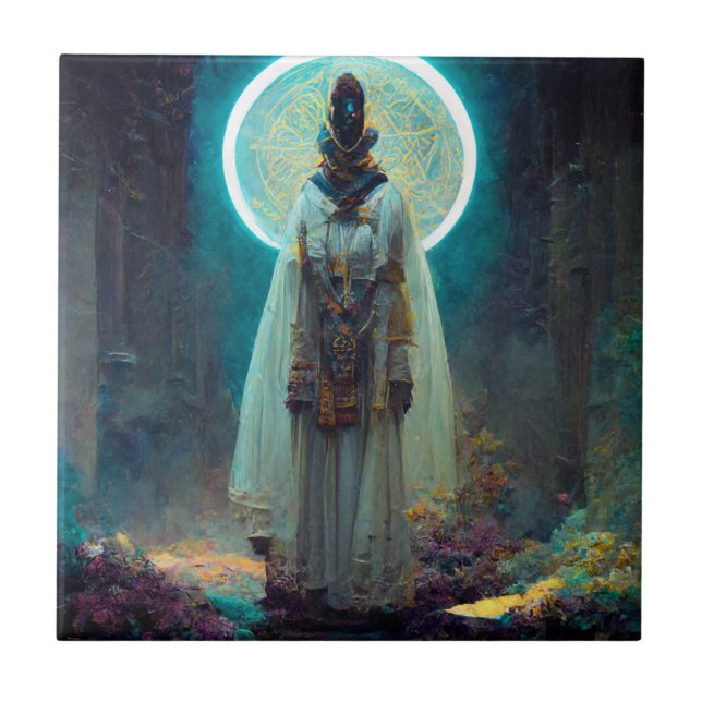 Alien Fae 2 Fantasy Sci-Fi Ceramic Tile (Front)